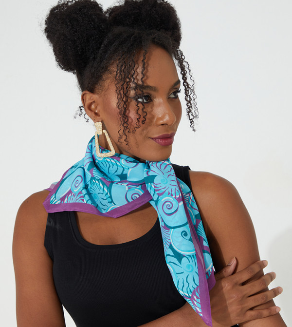 Beverly Hills Polo Club  Silk Scarves - Blue Silk Scarves