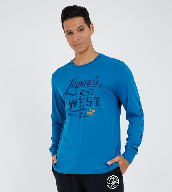 Beverly Hills Polo Club Round Neck T-Shirts - Blue Casual T-Shirts