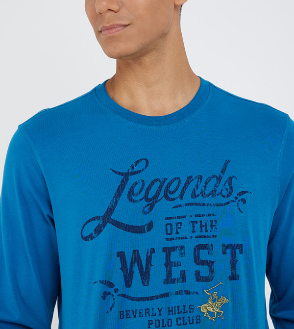Beverly Hills Polo Club Round Neck T-Shirts - Blue Casual T-Shirts