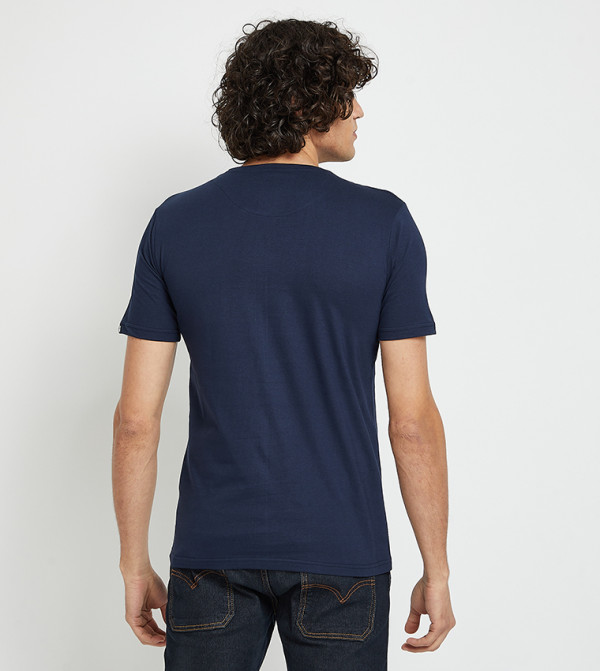 The Souled Store striped-society-m - Blue Casual T-Shirts