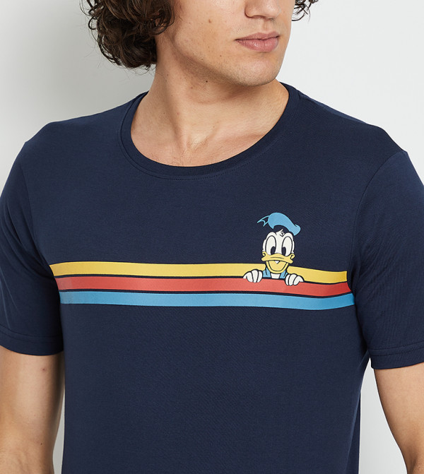 The Souled Store striped-society-m - Blue Casual T-Shirts