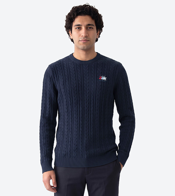 بيفرلي هيلز بولو كلوب  سترات بياقة دائرية - كحلي Round Neck Sweaters