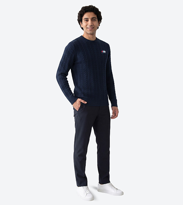 بيفرلي هيلز بولو كلوب  سترات بياقة دائرية - كحلي Round Neck Sweaters