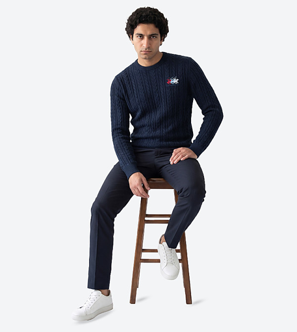 بيفرلي هيلز بولو كلوب  سترات بياقة دائرية - كحلي Round Neck Sweaters