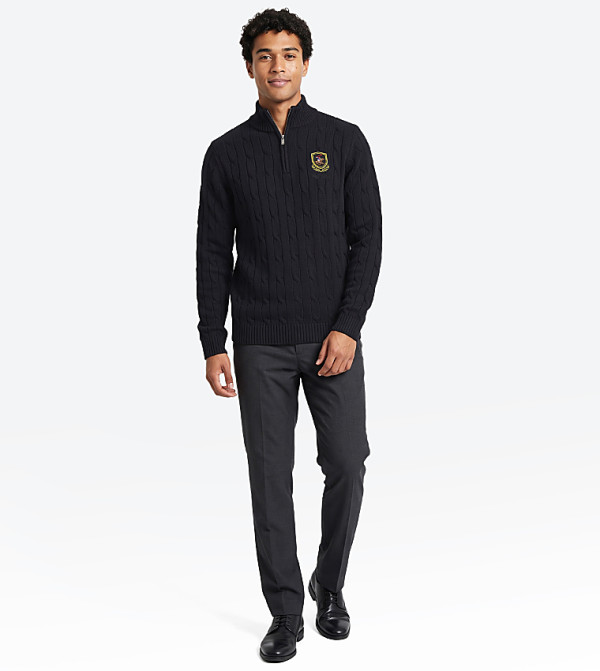 بيفرلي هيلز بولو كلوب  سترات بياقة دائرية - أسود Round Neck Sweaters