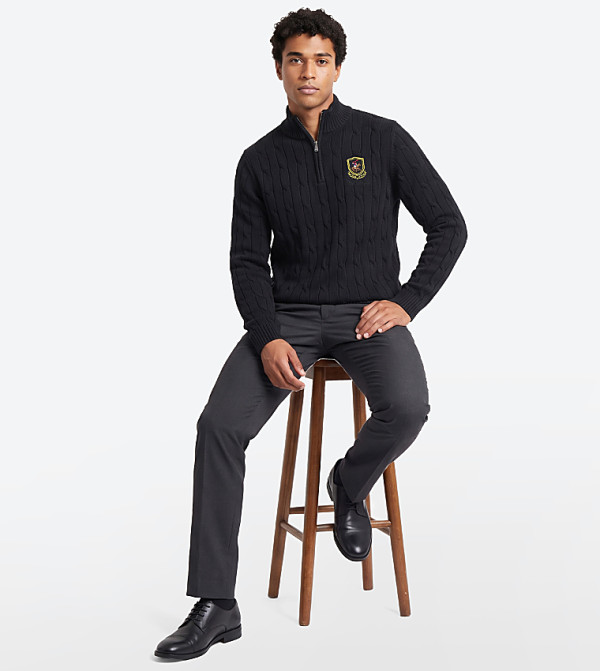 بيفرلي هيلز بولو كلوب  سترات بياقة دائرية - أسود Round Neck Sweaters