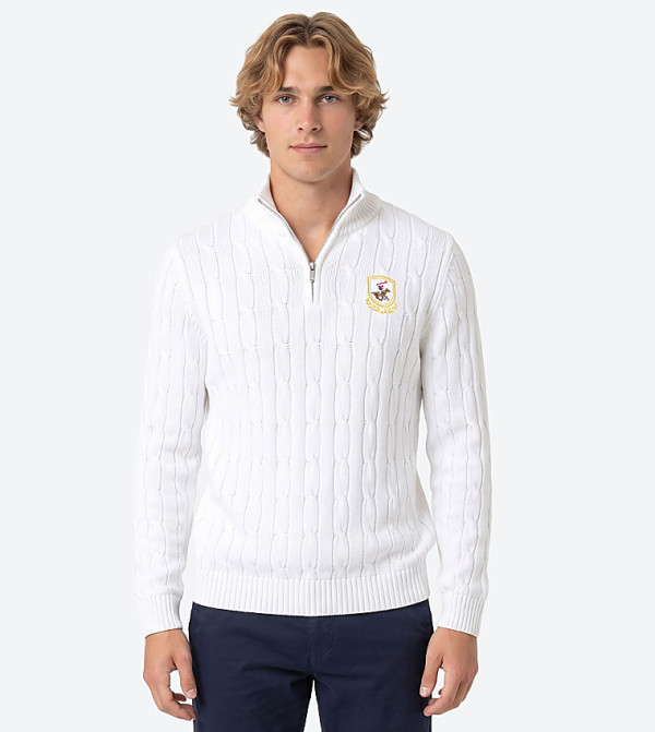 بيفرلي هيلز بولو كلوب  سترات بياقة دائرية - أبيض Round Neck Sweaters