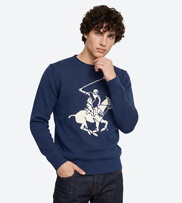 بيفرلي هيلز بولو كلوب  سترات بياقة دائرية - كحلي Round Neck Sweaters