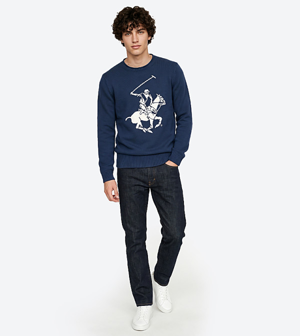 بيفرلي هيلز بولو كلوب  سترات بياقة دائرية - كحلي Round Neck Sweaters