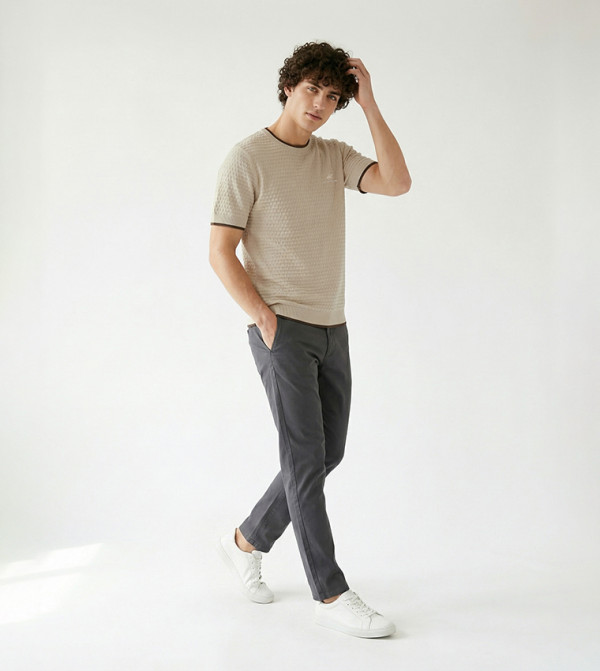 Beverly Hills Polo Club  Sweaters & Cardigans - Beige Round Neck Sweaters