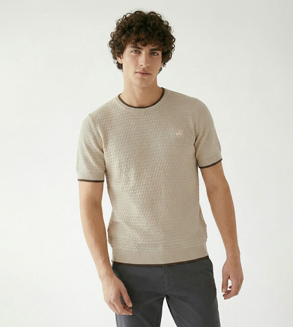 Beverly Hills Polo Club  Sweaters & Cardigans - Beige Round Neck Sweaters
