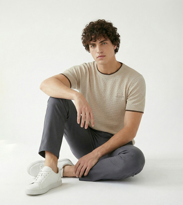 Beverly Hills Polo Club  Sweaters & Cardigans - Beige Round Neck Sweaters