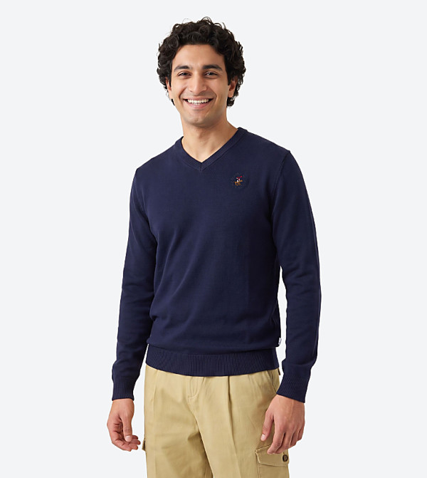 Beverly Hills Polo Club Sweaters & Cardigans - NAVY BLUE V-neck Sweaters