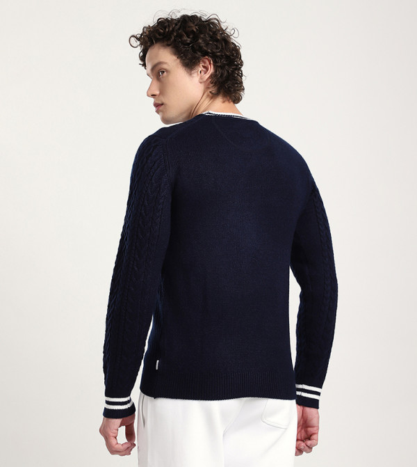 Beverly Hills Polo Club Clothing - NAVY BLUE Round Neck Sweaters
