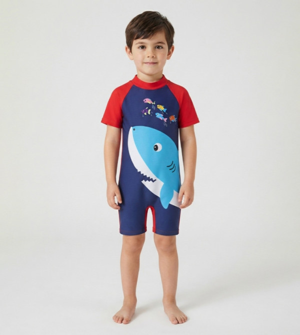 Babyqlo  Legged Swimsuit - Navy Legged Swimsuit