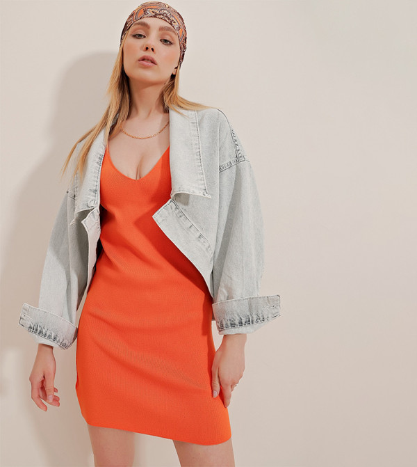 Trend Alaçatı Stili Trend Alaçatı Stili - Grey Denim Jackets