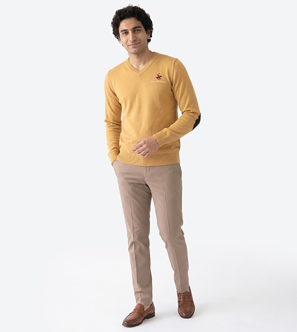بيفرلي هيلز بولو كلوب  سترات بياقة V  - أصفر غامق  V-neck Sweaters