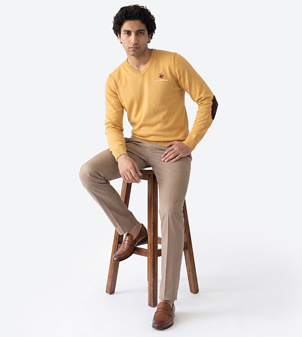 بيفرلي هيلز بولو كلوب  سترات بياقة V  - أصفر غامق  V-neck Sweaters