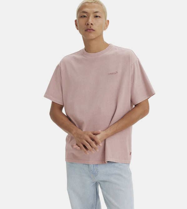 ليفايز ملابس - وردي Round Neck T-Shirts
