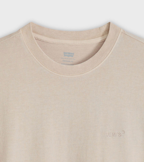 Levi's  Round Neck T-Shirts - Beige Round Neck T-Shirts