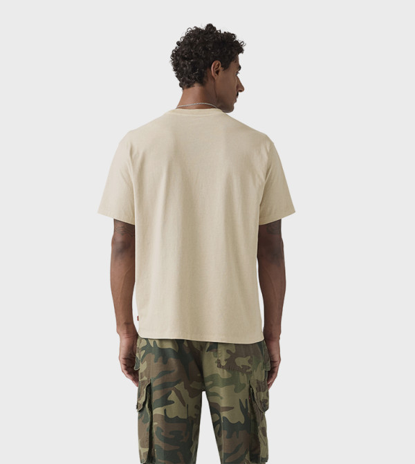 Levi's  Round Neck T-Shirts - Beige Round Neck T-Shirts