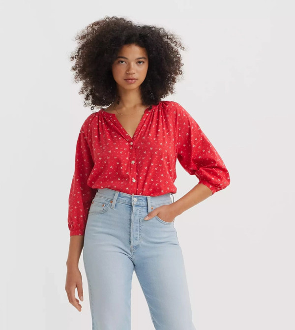 Levi's  Clothing - Red Tops & Blouses