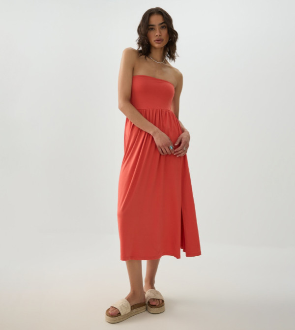 اردين knit-notes - برتقالي Midi Dresses