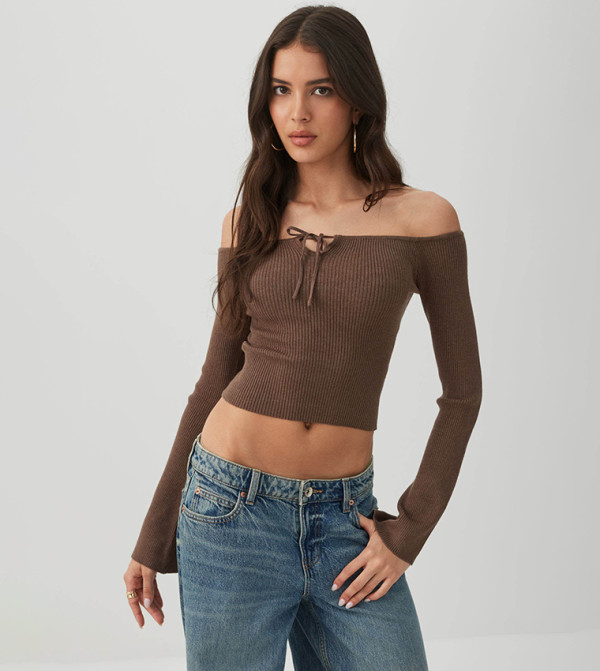 اردين  توبات قصيرة - بني  Cropped Tops