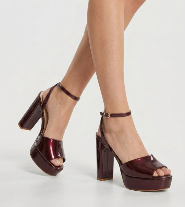 Dune London Heels - Burgundy Heels