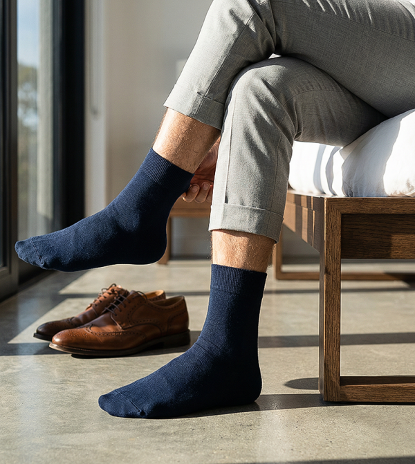 Steve Madden  Calf Length Socks - Navy Calf Length Socks