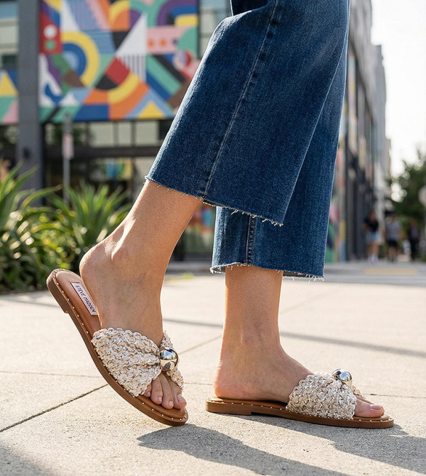 Steve Madden - Cream Flat Sandals