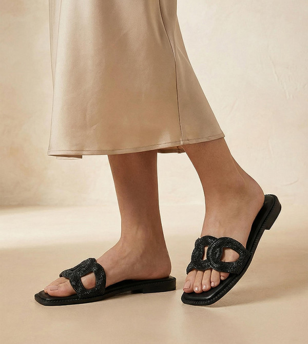 ستيف مادن  أحذية - أسود Flat Sandals