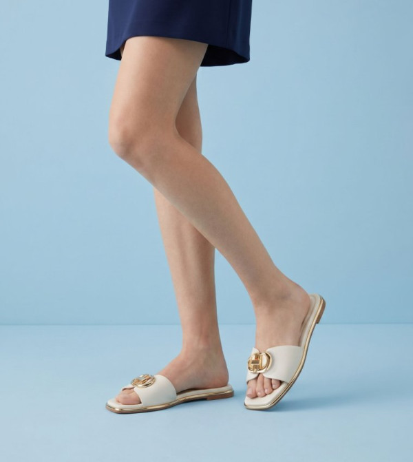 Aldo  Flat Sandals - White Flat Sandals