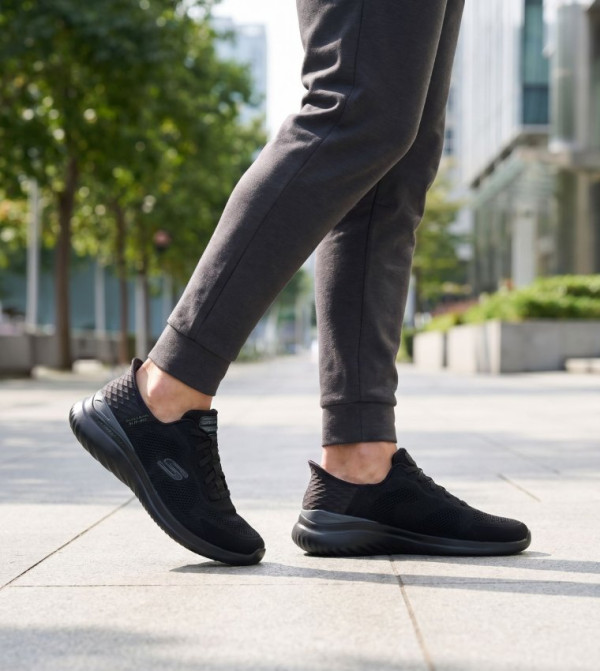 Skechers  Walking Shoes - Black Walking Shoes