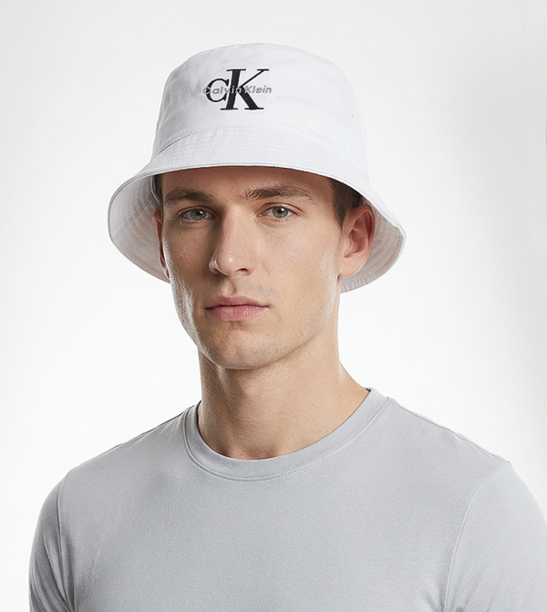 Calvin Klein  Bucket Hats - White Bucket Hats