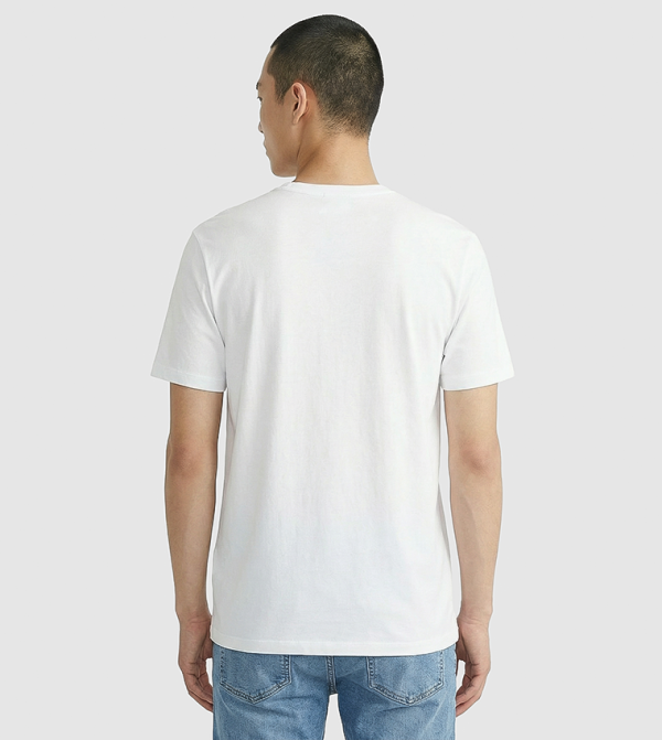 Calvin Klein  Round Neck T-Shirts - White Round Neck T-Shirts