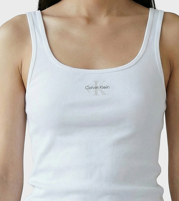 Calvin Klein Jeans Clothing - White Sleeveless Tops