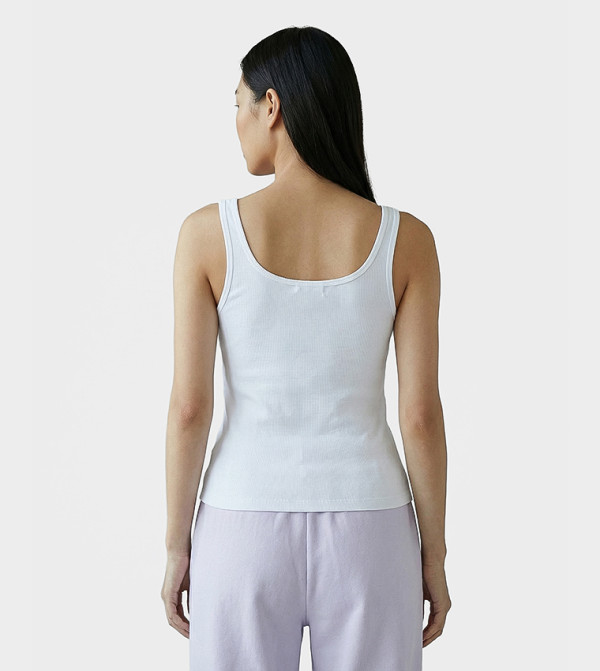 Calvin Klein Jeans Clothing - White Sleeveless Tops