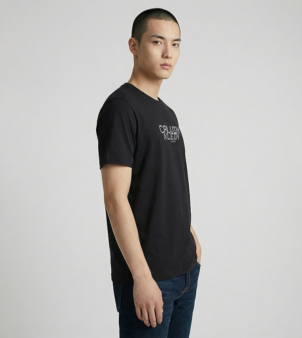 كالفن كلاين جينز كالفن كلاين جينز - أسود Round Neck T-Shirts