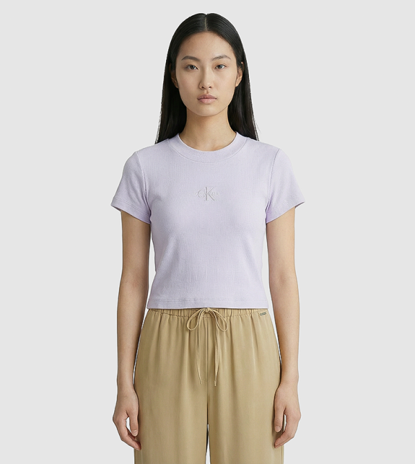 Calvin Klein Jeans  everyday-essentials - Lavender Short Sleeve T-Shirts