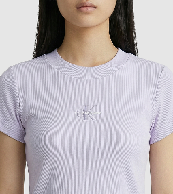 Calvin Klein Jeans  everyday-essentials - Lavender Short Sleeve T-Shirts