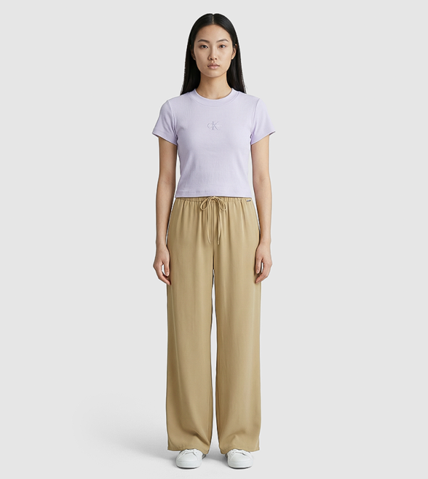 Calvin Klein Jeans  everyday-essentials - Lavender Short Sleeve T-Shirts