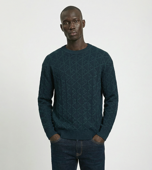Calvin Klein Jeans Clothing - Green Round Neck Sweaters