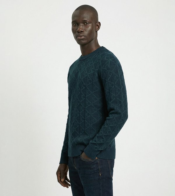 Calvin Klein Jeans Clothing - Green Round Neck Sweaters