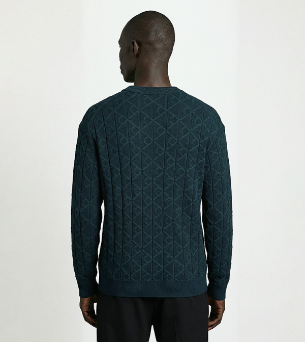 Calvin Klein Jeans Clothing - Green Round Neck Sweaters