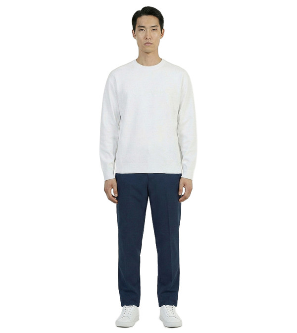 Calvin Klein Jeans  Round Neck Sweaters - White Round Neck Sweaters