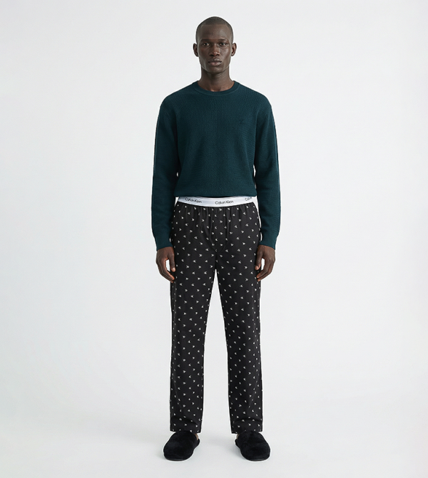 كالفين كلاين  سترات و كارديغانات  - أزرق مخضر  Round Neck Sweaters