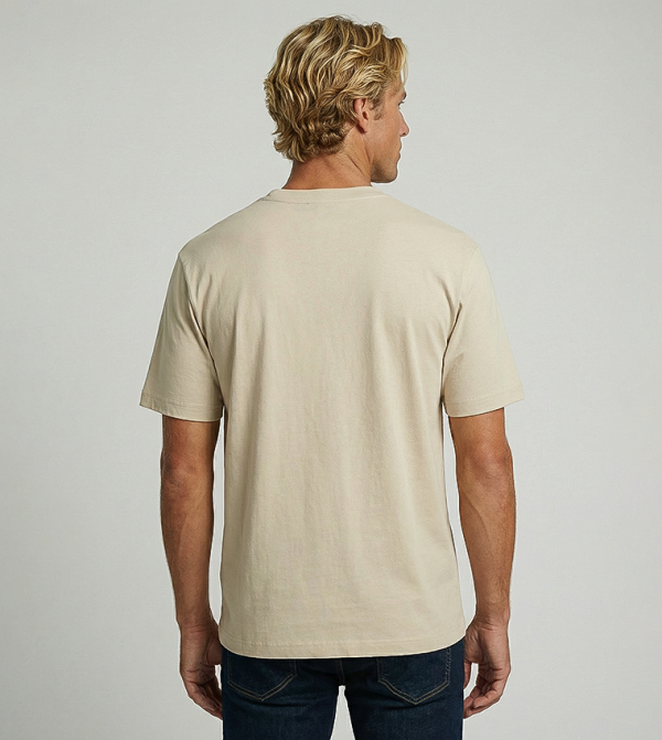 كالفن كلاين جينز ملابس - بيج Round Neck T-Shirts