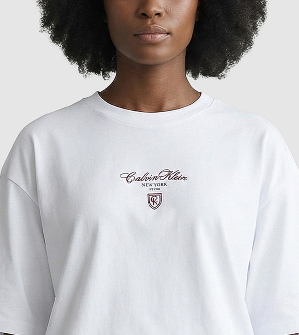 Calvin Klein Jeans  Clothing - White Short Sleeve T-Shirts