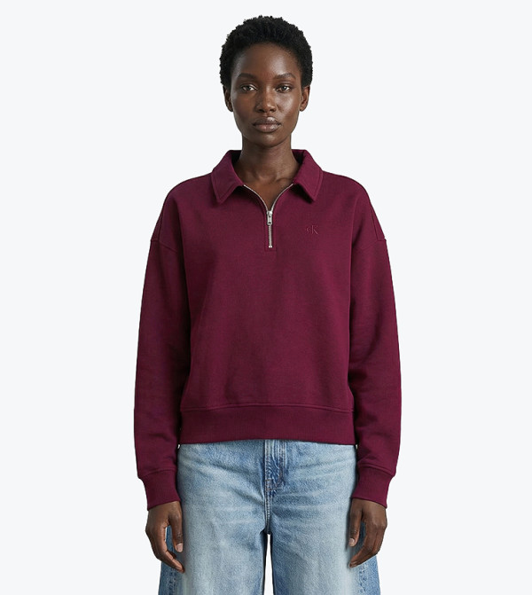 Calvin Klein Jeans  Hoodies & Sweatshirts - Burgundy Sweatshirts